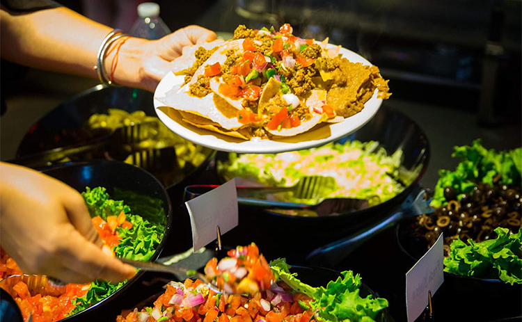 A catering setup from Cafe Ole